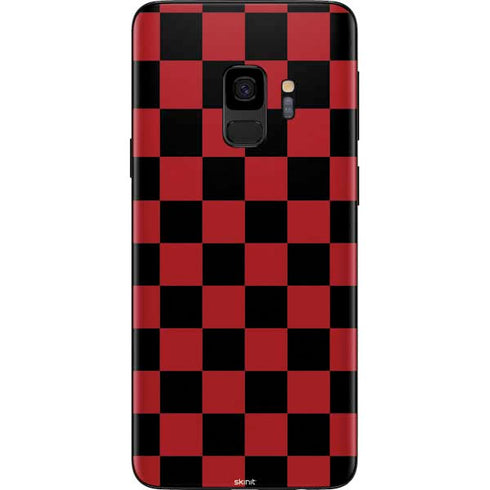 Red and Black Checkerboard Galaxy S9 Skin